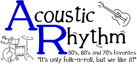 Acoustic Rhythm logo: It's only folk 'n roll but we like it